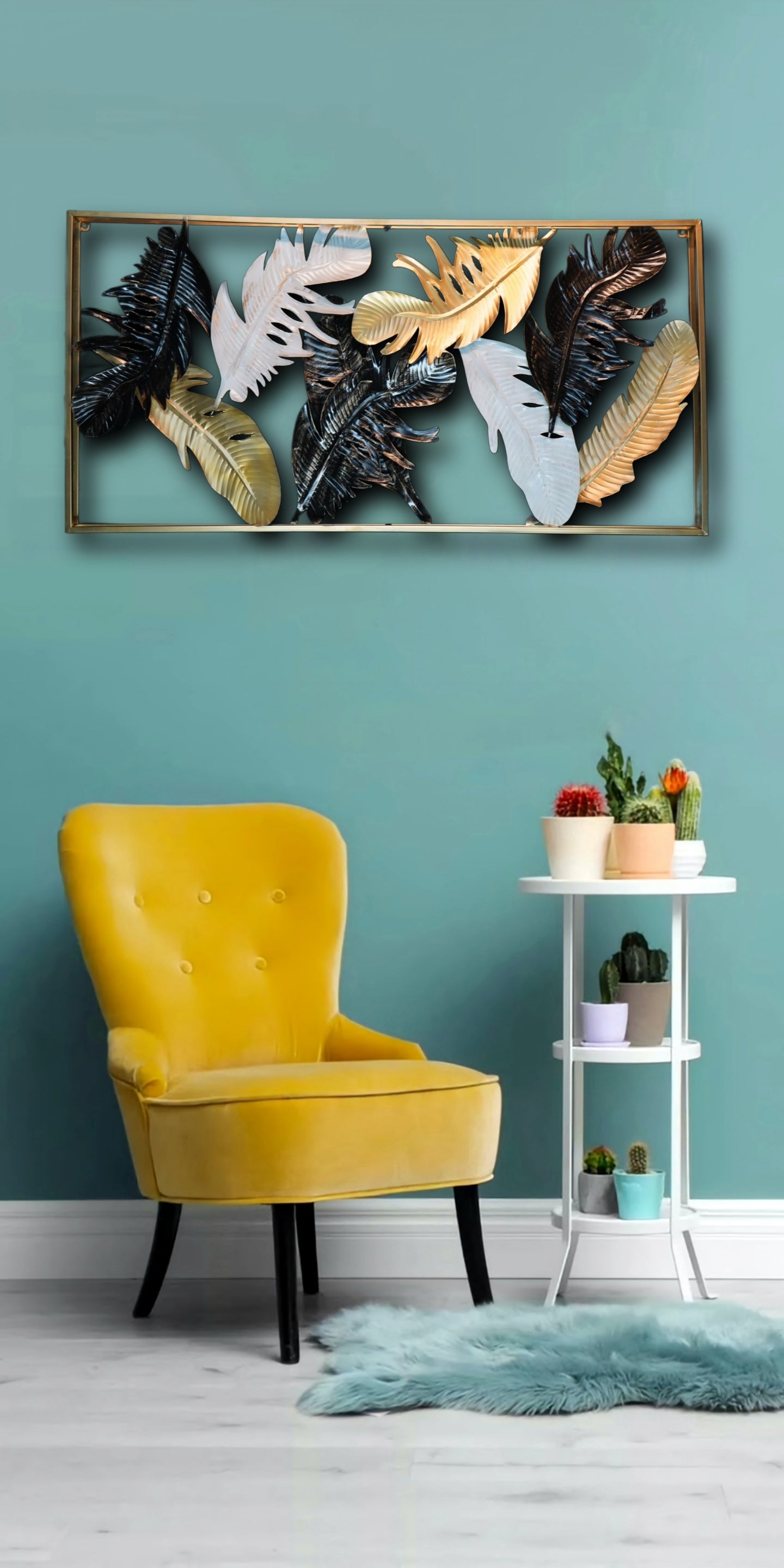 Elegant Tropical Leaf Metal Wall Art (DAC-WA0016)